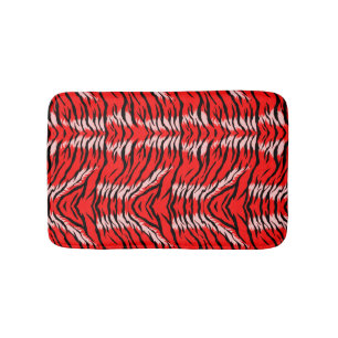 Roter Tiger-Tierhaut-Muster-Design Badematte