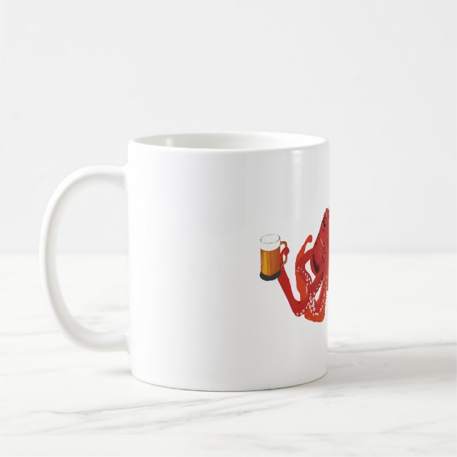 Roter Tintenfisch Beer Lover Kaffeetasse (Links)