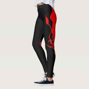 Roter Tintenfisch Leggings