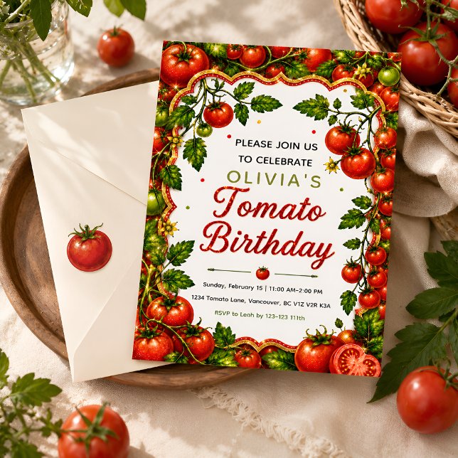 Roter Tomaten-Geburtstag Einladung (Von Creator hochgeladen)