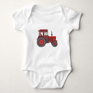 Roter Traktor Baby Strampler