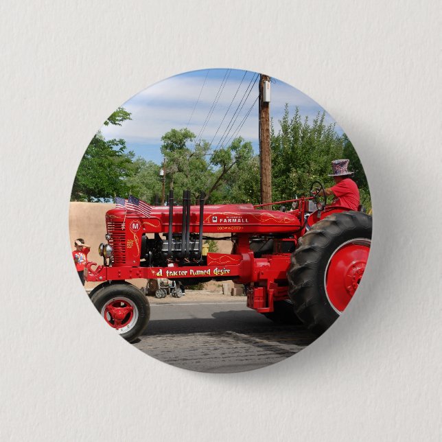 Roter Traktor Button (Vorderseite)