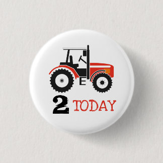 Roter Traktor-Geburtstags-Alters-Abzeichen-Knopf Button
