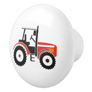Roter Traktor-kundenspezifischer Keramik-Griff Keramikknauf