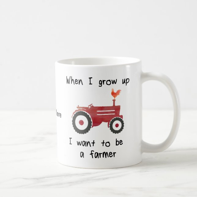 Roter Traktor mit Huhn-ICh wollen, um ein Landwirt Kaffeetasse (Rechts)