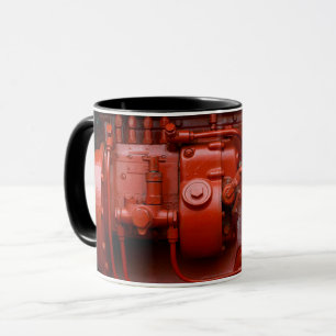 Roter Traktor Motor Tasse