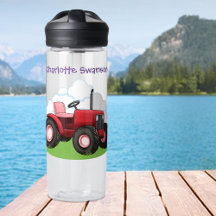 Roter Traktor Rosa Sitzplatz Cartoon Kid Bauer