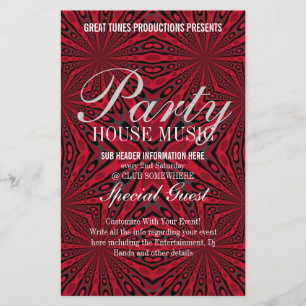 Roter Tribal Funky Party Musik Club Event Flyer