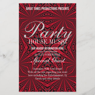 Roter Tribal Funky Party Musik Club Event Flyer