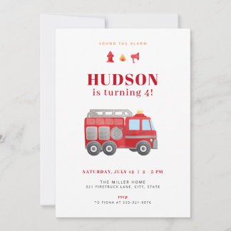 Roter Truck Birthday Einladung Vorlage