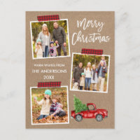 Roter Truck Weihnachten Kraft Plaid Craft Tape