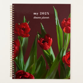 Roter Tulpen-Träume-Planer Planer