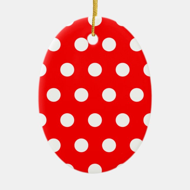 Roter Tupfen Keramikornament (Vorne)