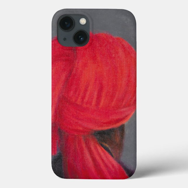 Roter Turban auf Grau 2014 Case-Mate iPhone Hülle (Rückseite)