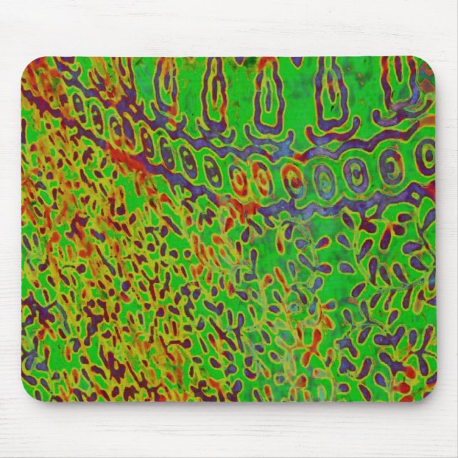 Roter u. grüner Batik abstraktes Mousepad (Vorne)