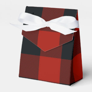 Roter u. schwarzer Checkered Quadrat-Büffel Geschenkschachtel