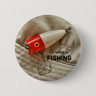 Roter u. weißer Fischen-Köder, den ich vielmehr Button