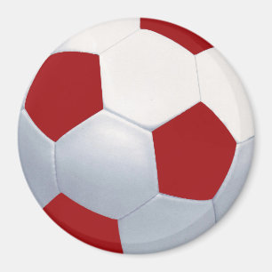 Roter u. weißer Fußball-Magnet Magnet