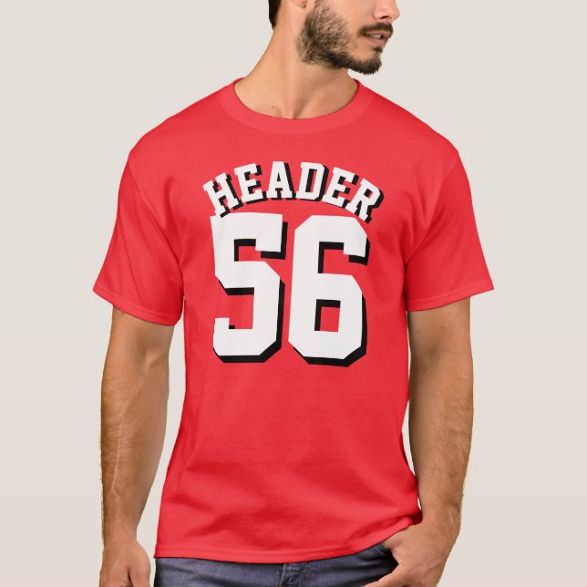 Roter u. weißer Sport-Jersey-Entwurf der T-Shirt (Vorderseite)