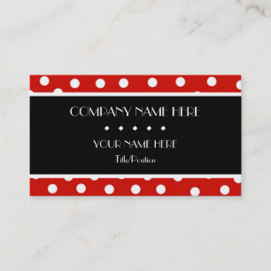 Roter u. weißer Tupfen Visitenkarte