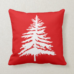 Roter u. weißer Weihnachtsbaum-u. Kissen