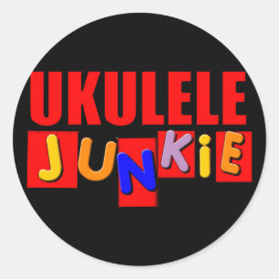 Roter Ukulele Runder Aufkleber