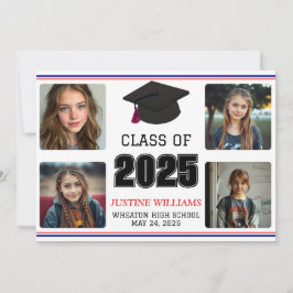 Roter und Blauer Abschluss Ankündigung