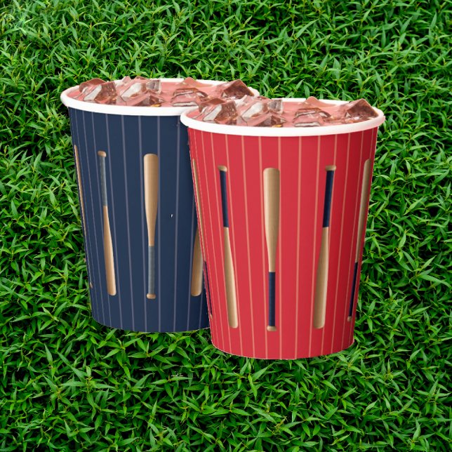 Roter und Blauer Baseball-Geburtstag Pappbecher (Von Creator hochgeladen)
