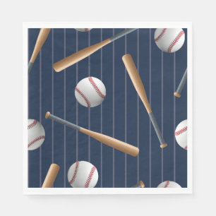 Roter und Blauer Baseball-Geburtstag  Serviette