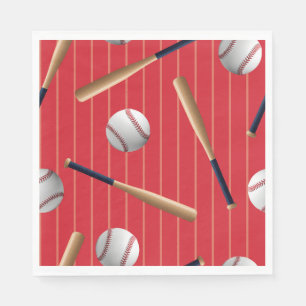 Roter und Blauer Baseball-Geburtstag  Serviette