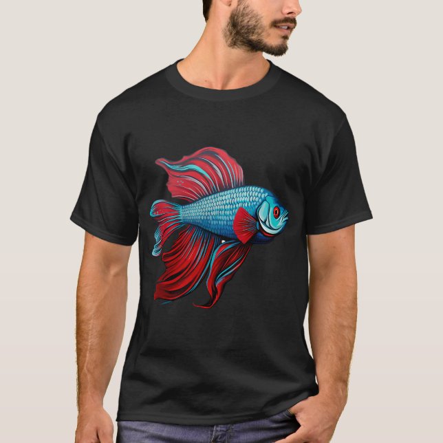 Roter und blauer Beta T-Shirt (Vorderseite)