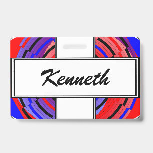 Roter und Blauer Gegenspiral von Kenneth Yoncich Ausweis