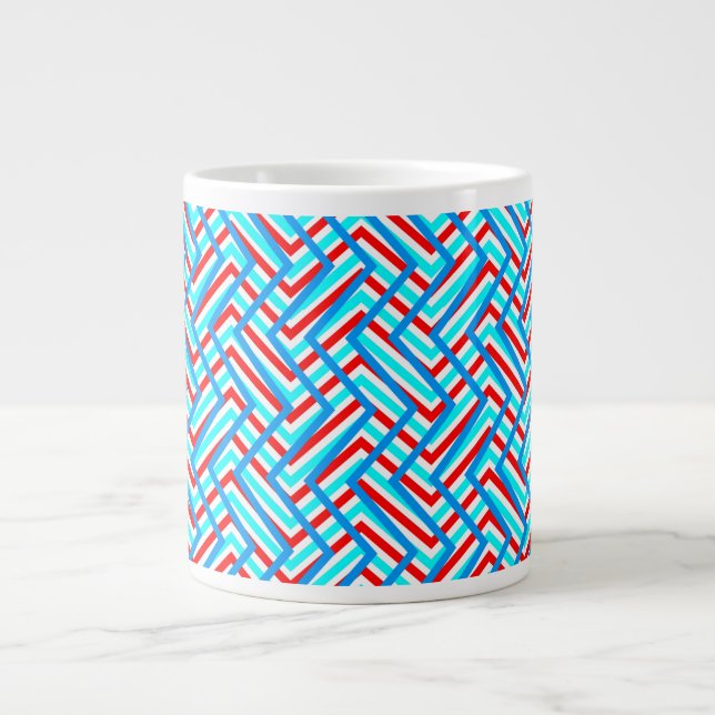Roter und blauer Grafik-Print Jumbo-Tasse (Vorderseite)