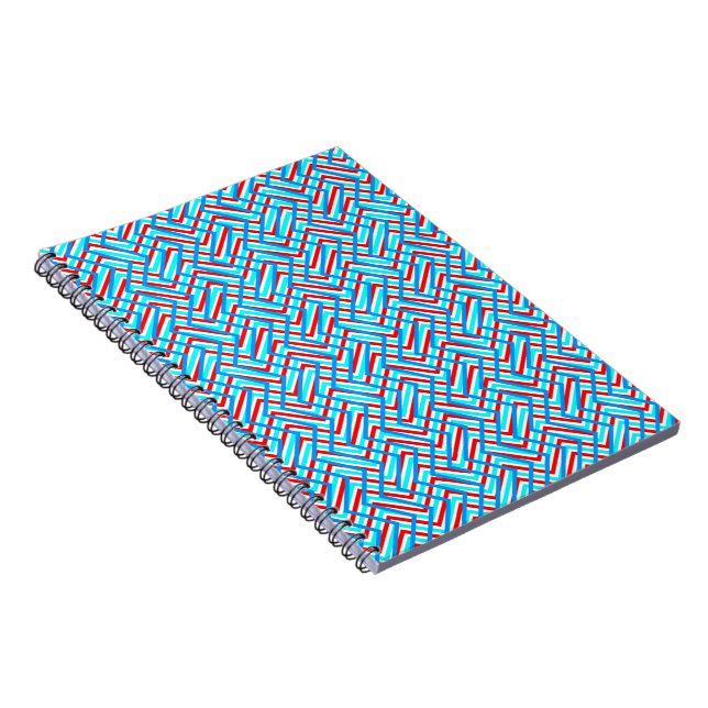 Roter und blauer Grafik-Print Notizblock (Rechte Seite)