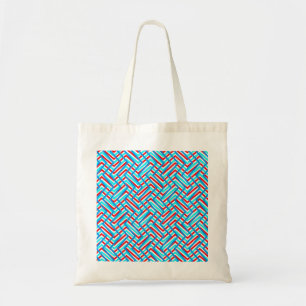 Roter und blauer Grafik-Print Tragetasche