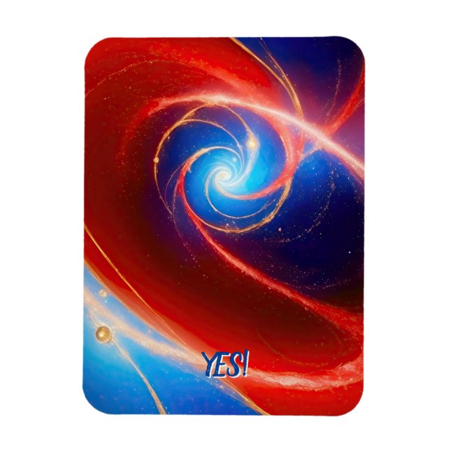 Roter und Blauer kosmischer Spiral Magnet (Vertikal)