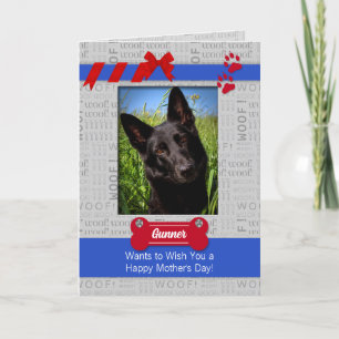 Roter und Blauer Muttertag aus dem Hund-Foto Karte