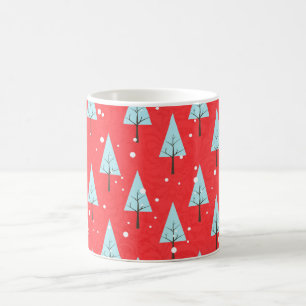Roter und Blauer Weihnachtsbaum Tasse