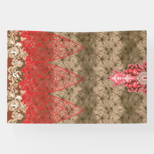 roter und brauner Hintergrund mit roter Grenze Banner (Horizontal)