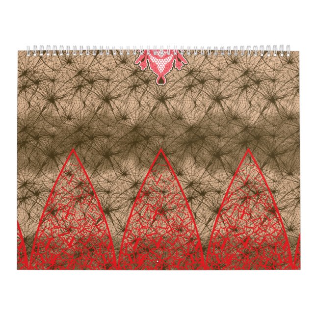 roter und brauner Hintergrund mit roter Grenze Kalender (Titelbild)