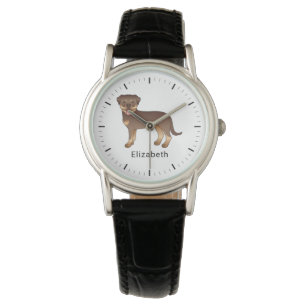 Roter und brauner Rottweiler Süßer Cartoon-Hund un Armbanduhr
