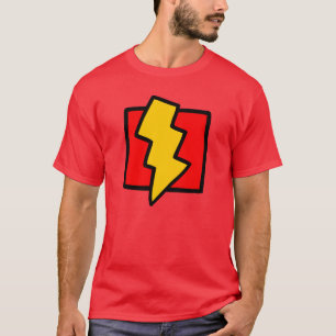 Roter und gelber Blitz-Bolzen T-Shirt