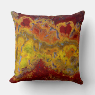 Roter und gelber Crayloa Jasper Kissen