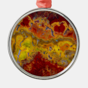 Roter und gelber Crayloa-Jasper Silbernes Ornament