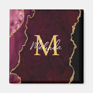 Roter und goldener Murmelmarmor Magnet