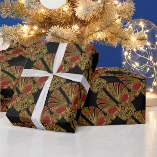 Roter und Goldzucker Geschenkpapier