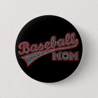 Roter und grauer Baseball-Mama-Knopf Button