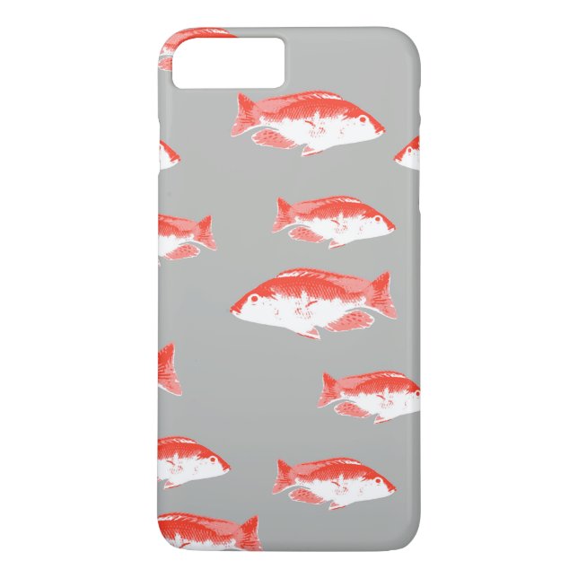 Roter und Grauer Fisch Case-Mate iPhone Hülle (Rückseite)