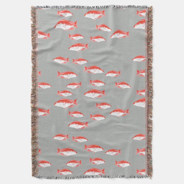 Roter und Grauer Fisch Decke (Vorderseite Vertikal)