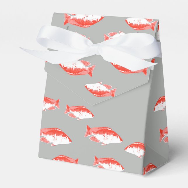 Roter und Grauer Fisch Geschenkschachtel (Vorderseite)